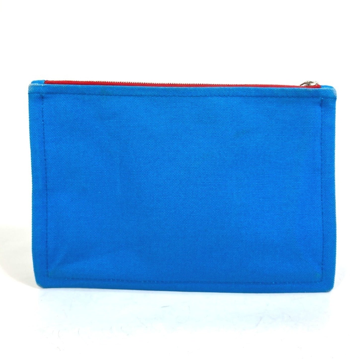 Hermes Blue Red Color Canvas Pouch ( )