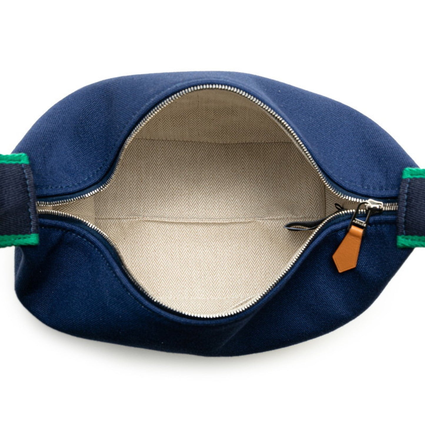 Hermes Blue Marine Navy Toile H Handbag Pouch ( )