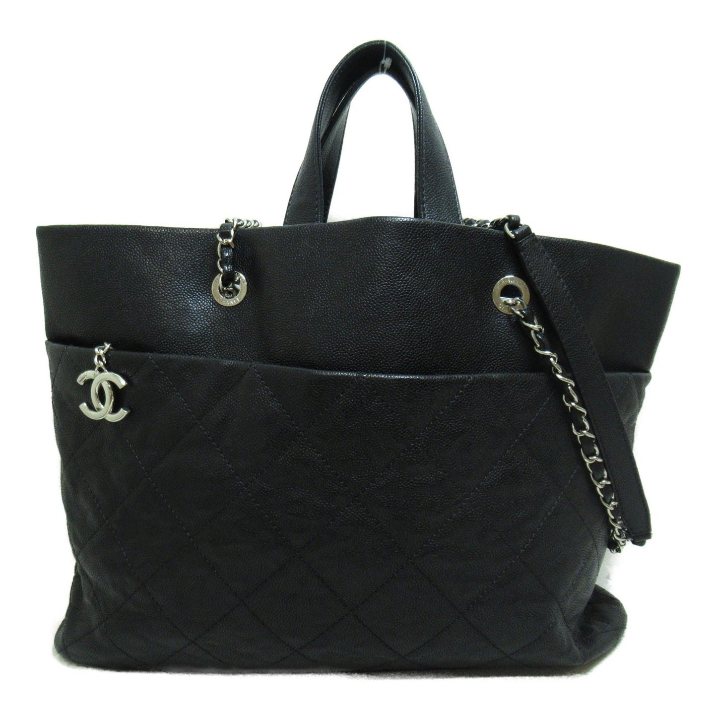 CHANEL 2way shoulder bag Black Caviar Skin [Grained Calf] Soft caviar