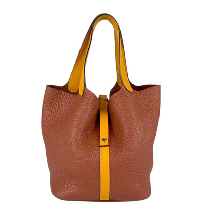 Hermes Brown Red Brown Taurillon Clemence Leather Swift Leather Handbag ( )