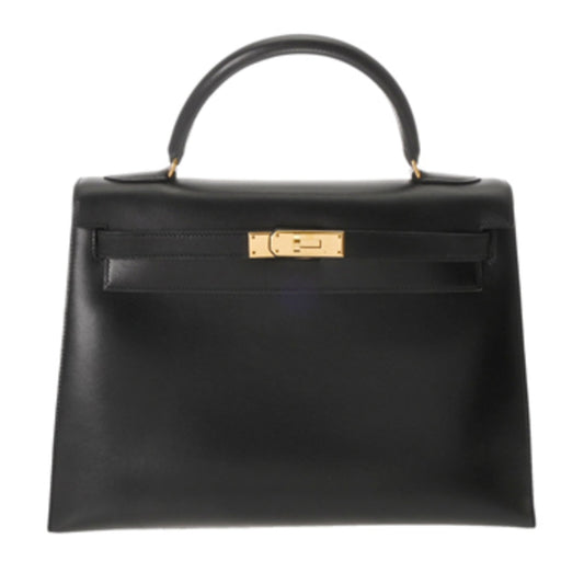 Hermes Black Box Calf Leather Handbag ( )
