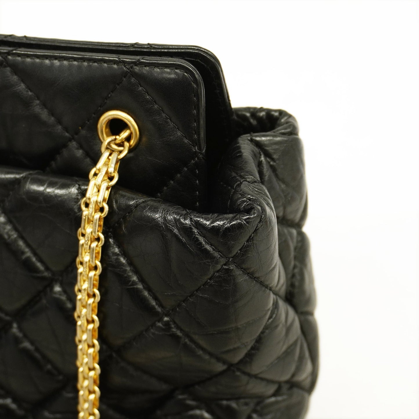 Chanel 2.55 Chain Shoulder Women's Leather Shoulder Bag Black