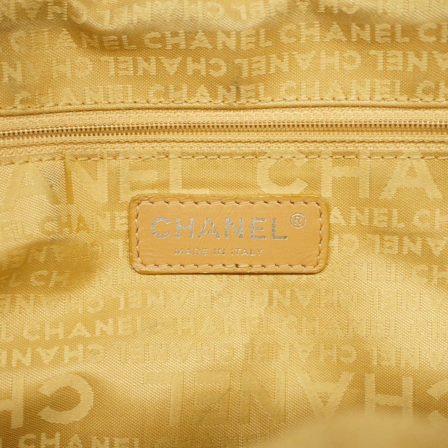 CHANEL   Chocolate Bar Shoulder Bag Women's Caviar Leather Beige