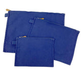 Hermes Blue Cotton Canvas Clutch Bag Pouch ( )