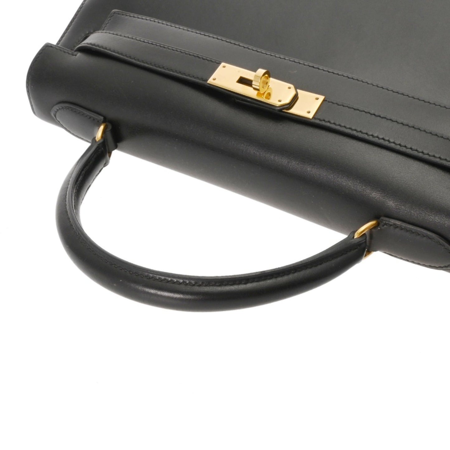 Hermes Black Box Calf Leather Handbag ( )