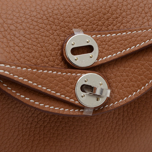 Hermes Brown Taurillon Clemence Leather Shoulder Bag ( )