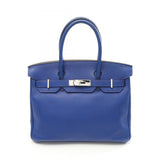 Hermes Birkin Blue Swift Leather Handbag ( )