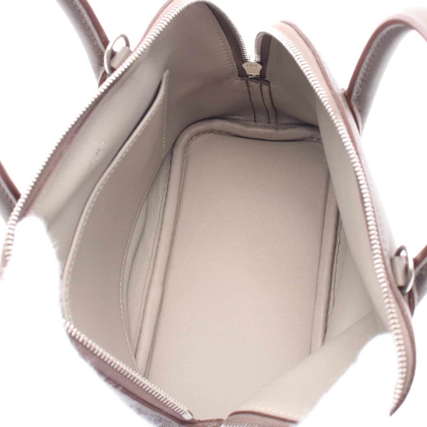 Hermes Bolide Etain Gray Leather Handbag ( )