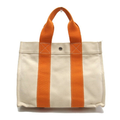 Hermes Bora Bora Orange White Cotton Handbag Tote Bag ( )