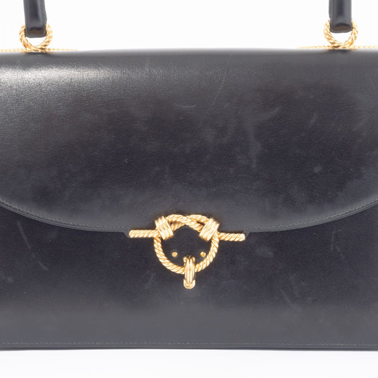 Hermes Black Box Calf Leather Handbag ( )