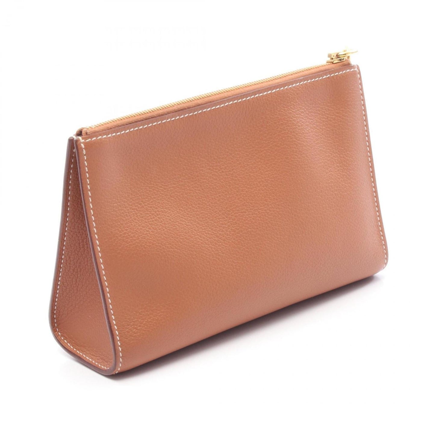Hermes Brown Gold Leather Pouch ( )