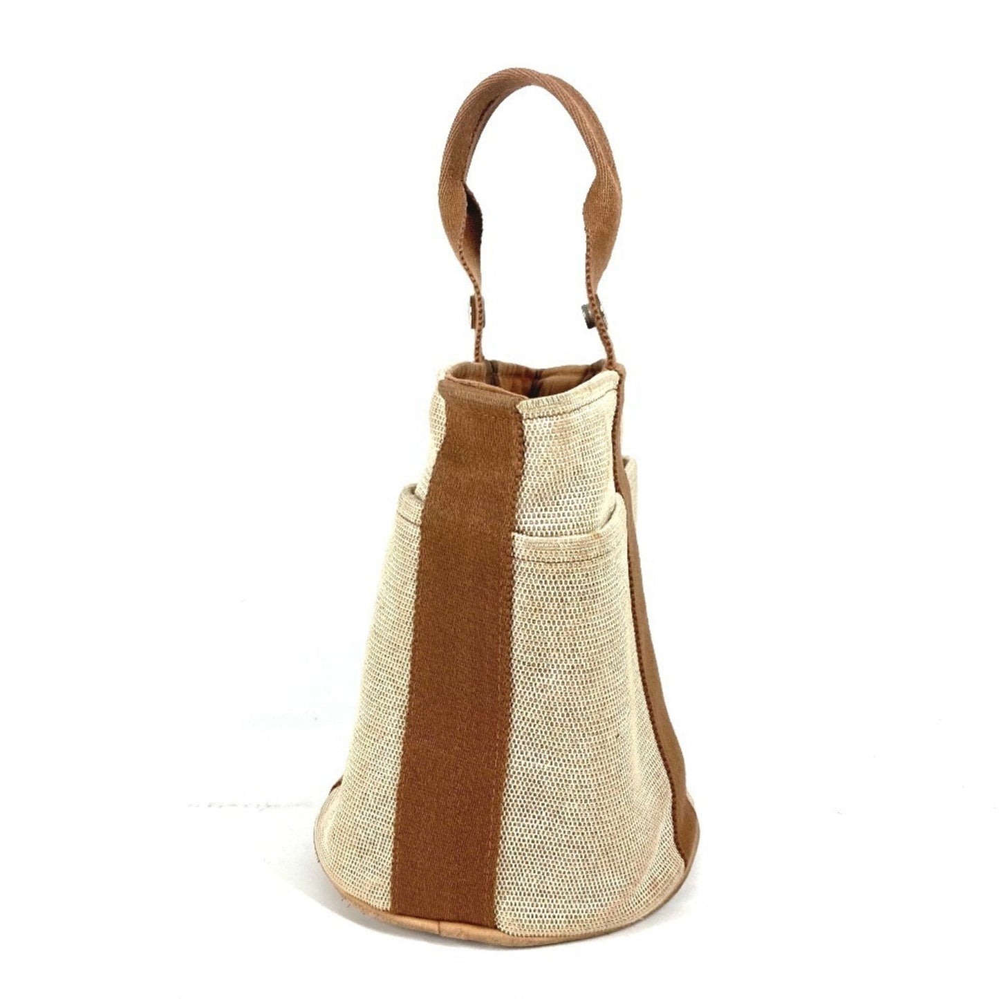 Hermes Brown Canvas Handbag ( )