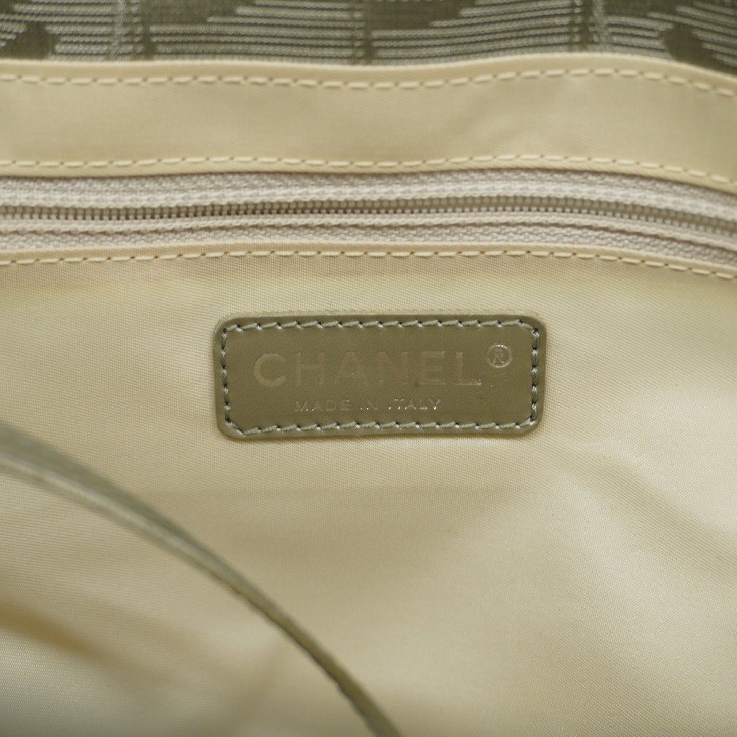 CHANEL   New Travel Line Women's Nylon,Leather Tote Bag Silver