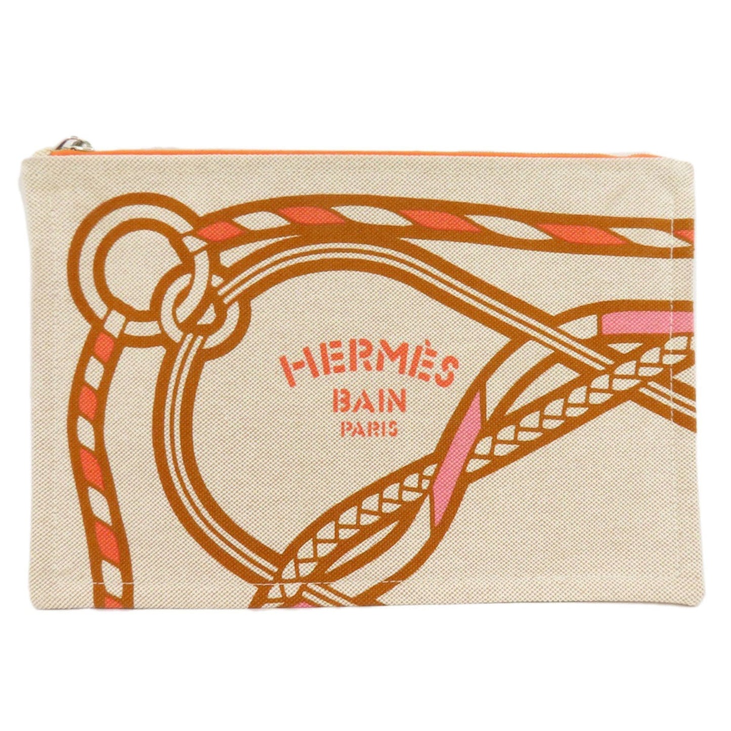Hermes Beige Canvas Pouch ( )
