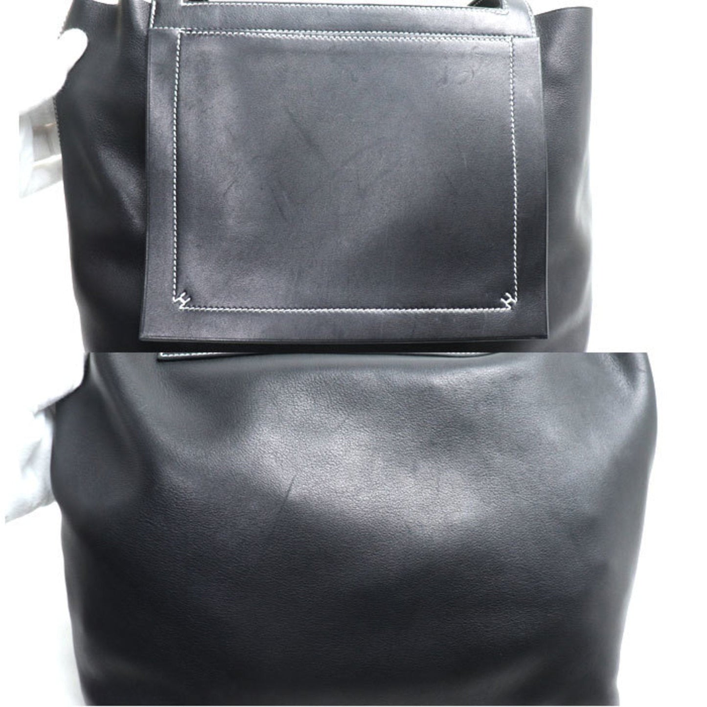 Hermes Black Swift Leather Tote Bag ( )