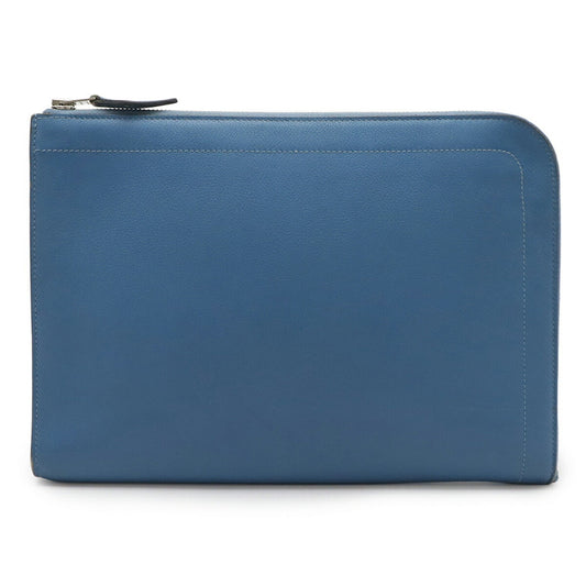 Hermes Blue Leather Clutch Bag ( )