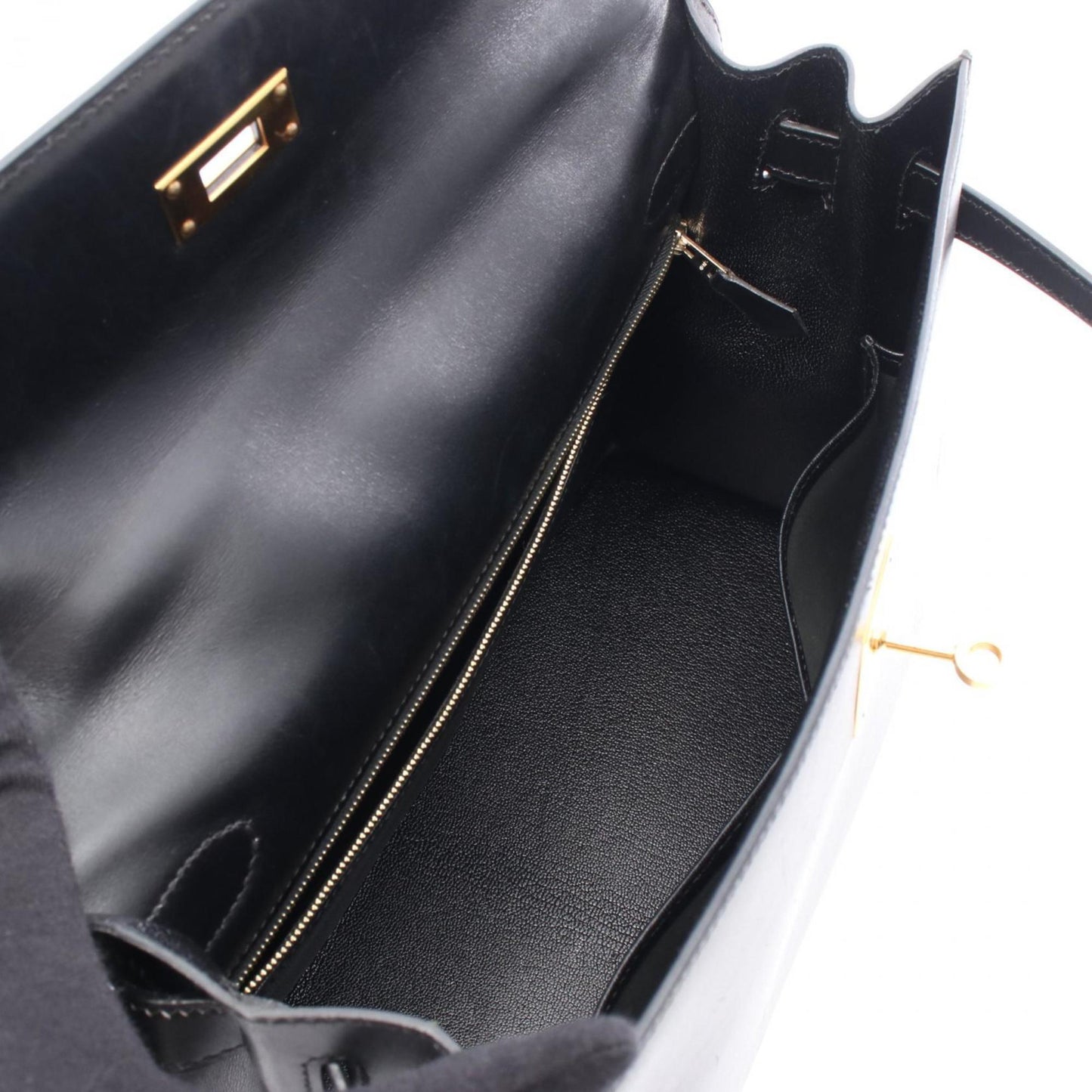 Hermes Black Box Calf Leather Handbag ( )