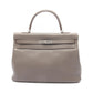 Hermes Brown Etain Taurillon Clemence Leather Handbag ( )