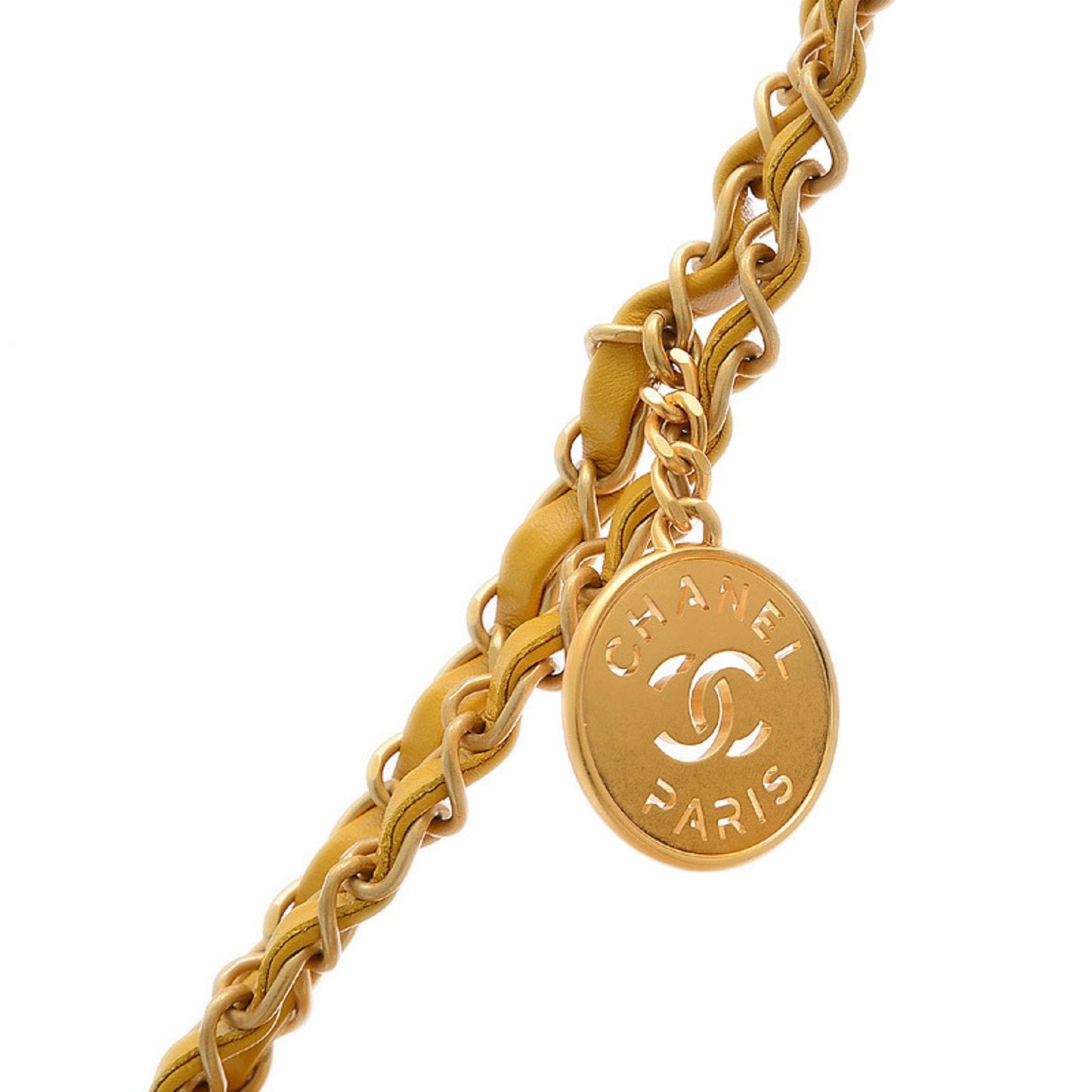 Chanel 22 Chain Shoulder Bag with Small Pouch Leather Yellow AS3260