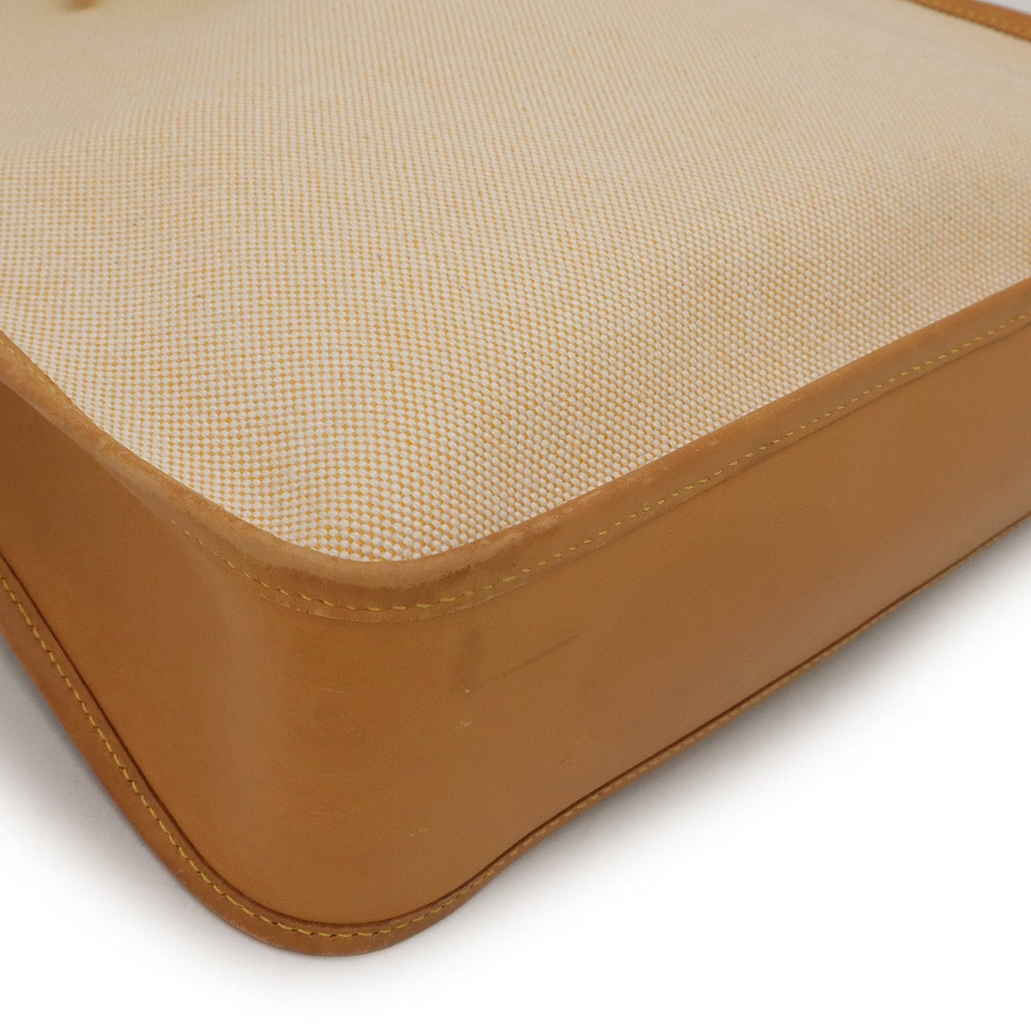 Hermes Beige Natural Sable Toile H Leather Shoulder Bag ( )