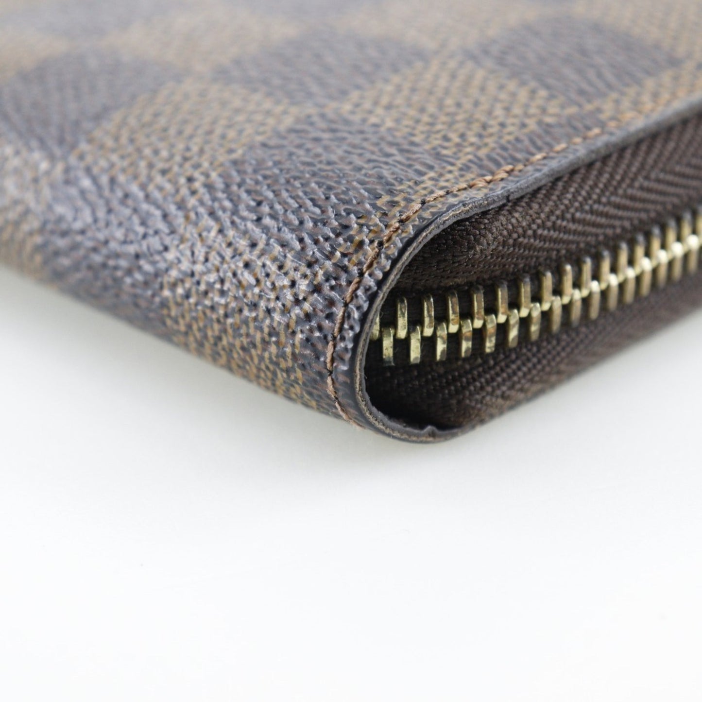 LOUIS VUITTON Zippy Wallet Long N60015 Damier Canvas Brown Unisex