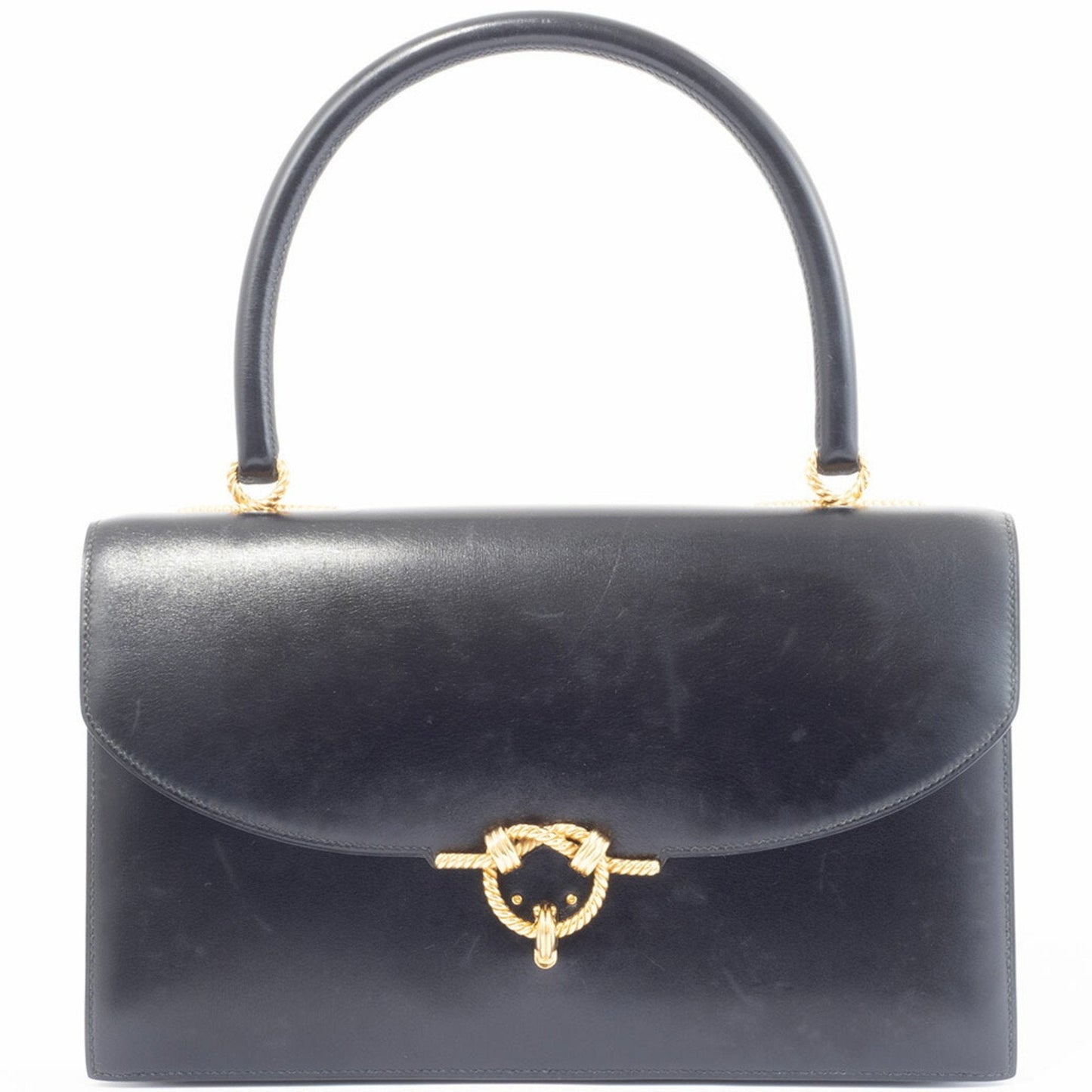 Hermes Black Box Calf Leather Handbag ( )