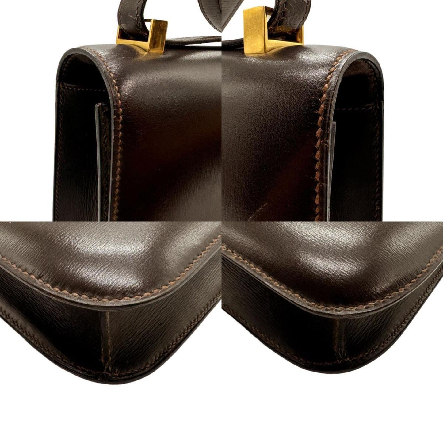 Hermes Dark Brown Leather Shoulder Bag ( )