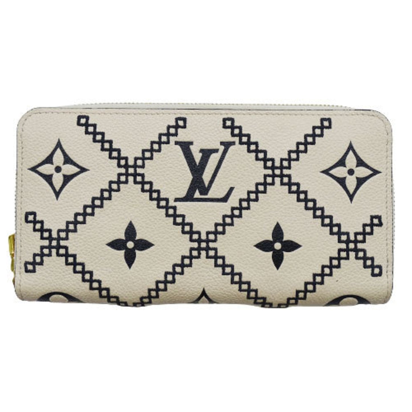 LOUIS VUITTON Wallet Empreinte Broderie Women's Long Zippy Creme M81141 Round