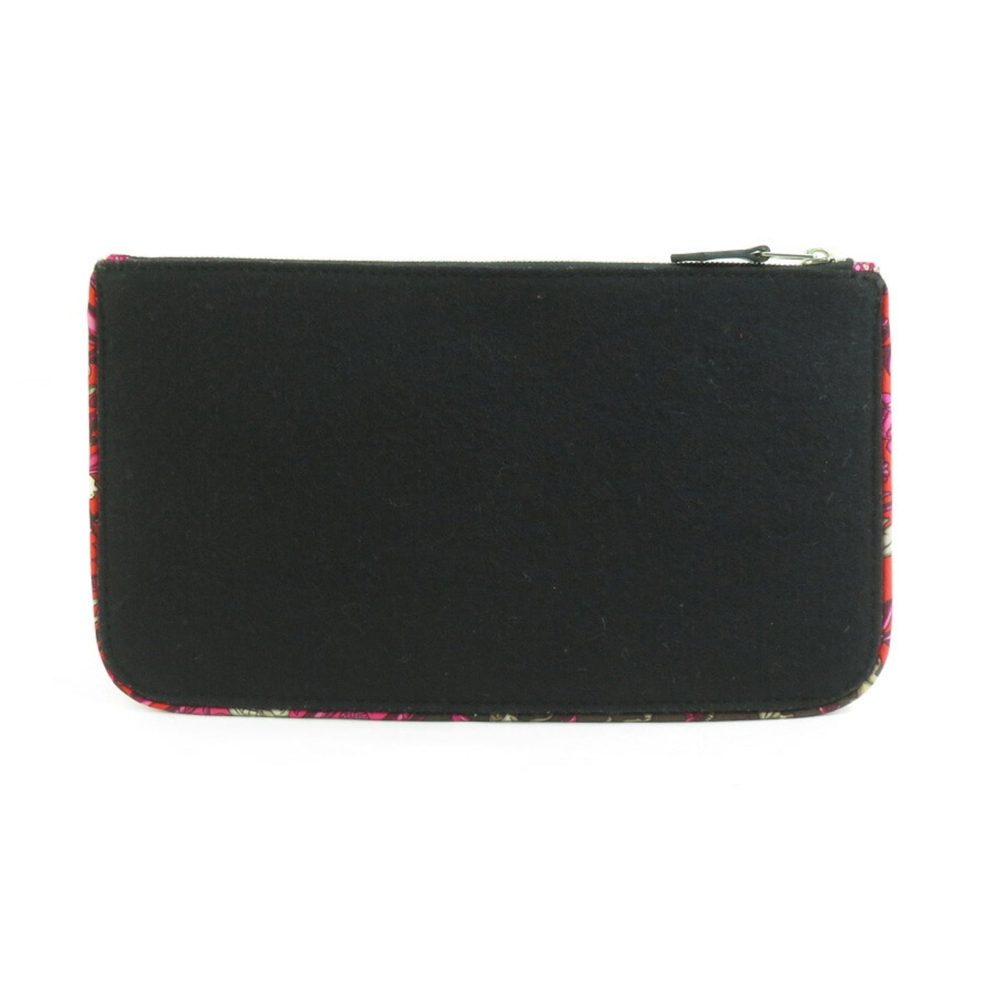 Hermes Black Multi-Color Red Color Felt Silk Pouch ( )