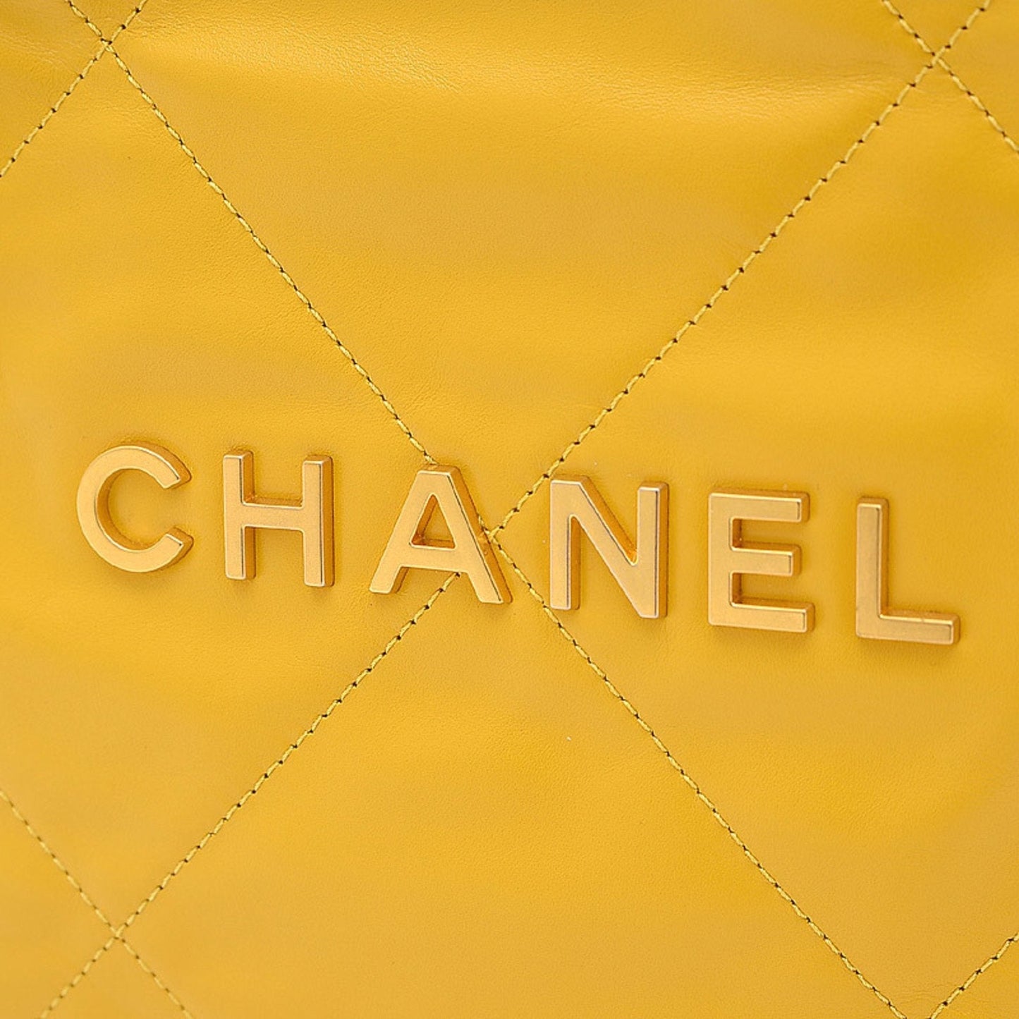 Chanel 22 Chain Shoulder Bag with Small Pouch Leather Yellow AS3260