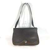 Hermes Brown Canvas Leather Messenger Bag Shoulder Bag ( )