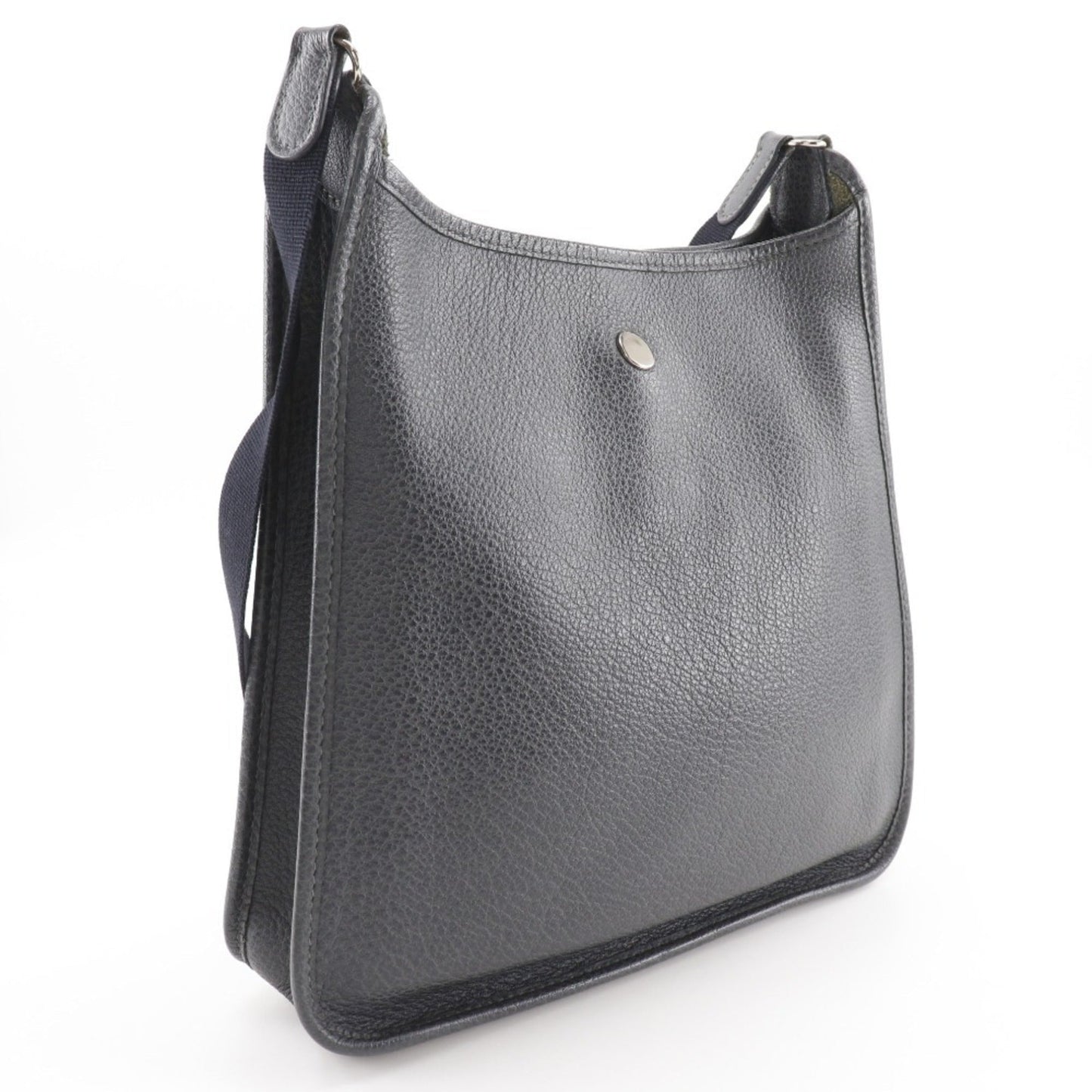Hermes Black Gray Leather Shoulder Bag ( )