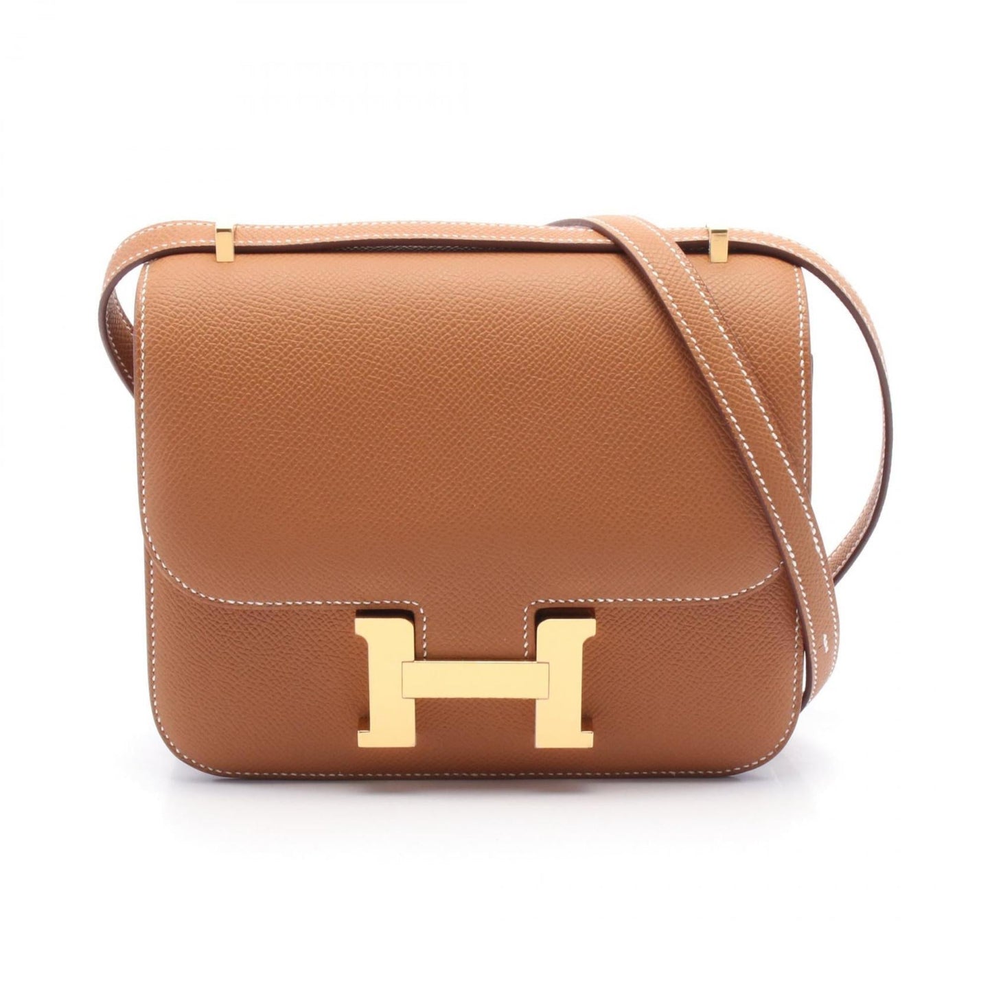 Hermes Brown Gold Epsom Leather Leather Shoulder Bag ( )