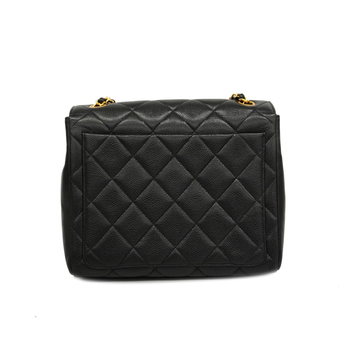 CHANEL   Matelasse Chain Shoulder Women's Caviar Leather Shoulder Bag Black