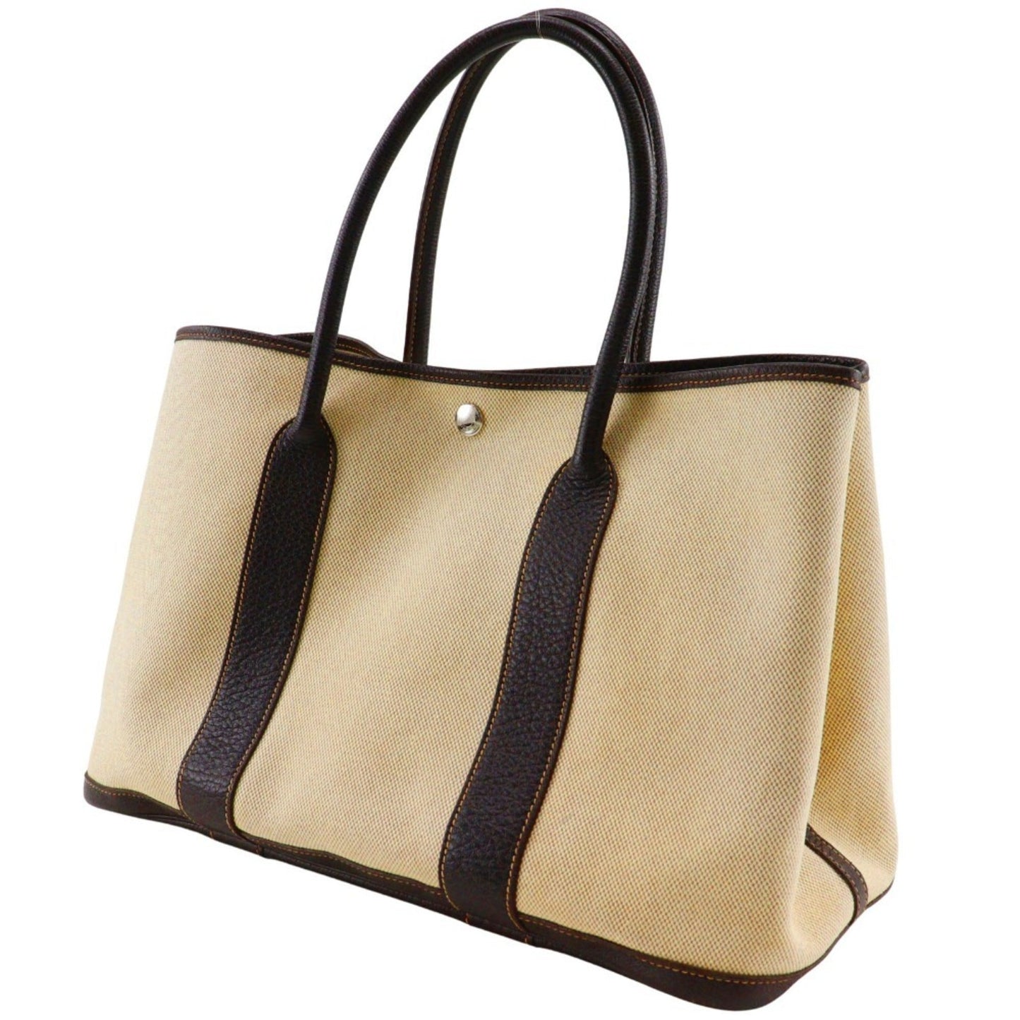 Hermes Beige Brown Marron Toile H Tote Bag ( )