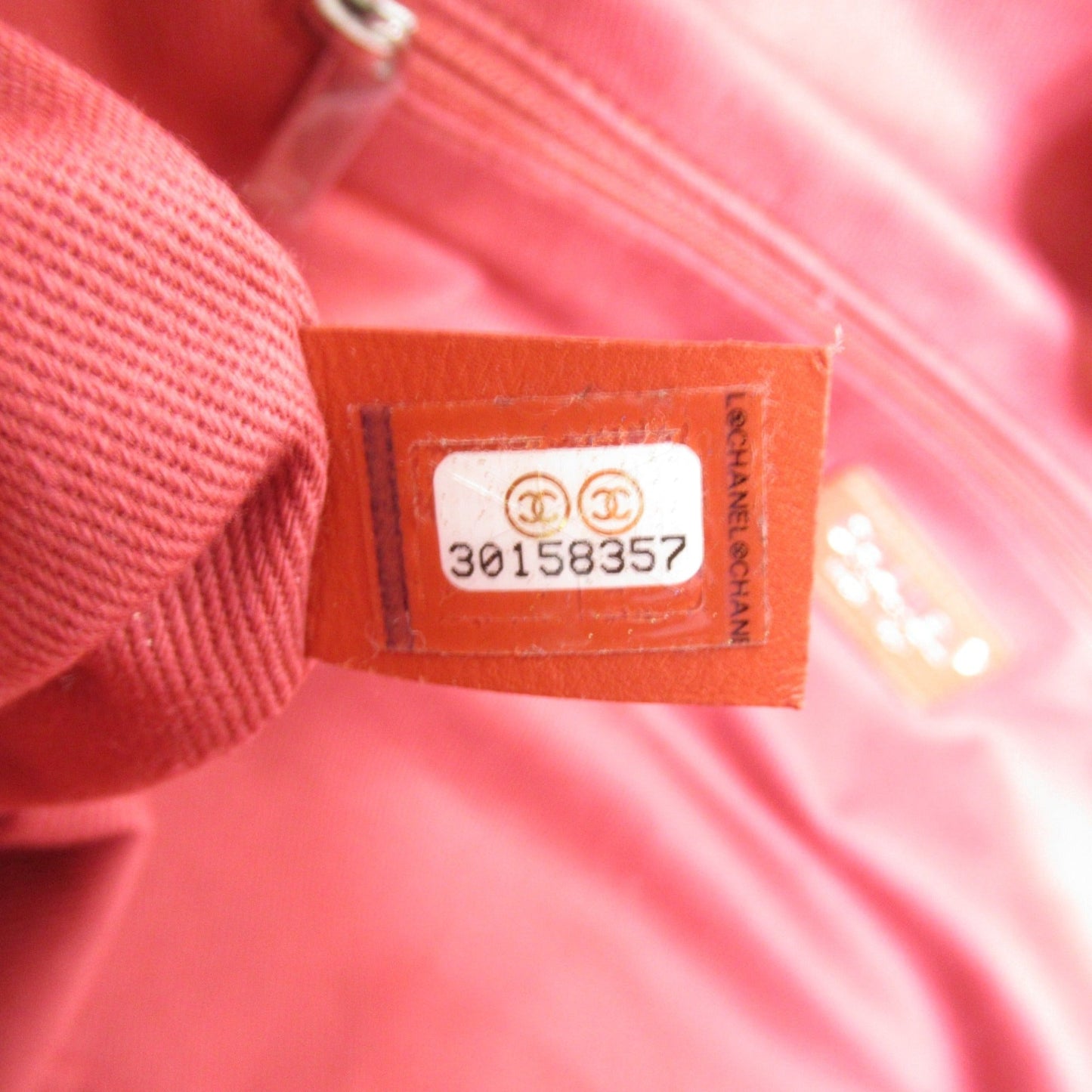 CHANEL 2wayChainShoulder Bag Orange cotton