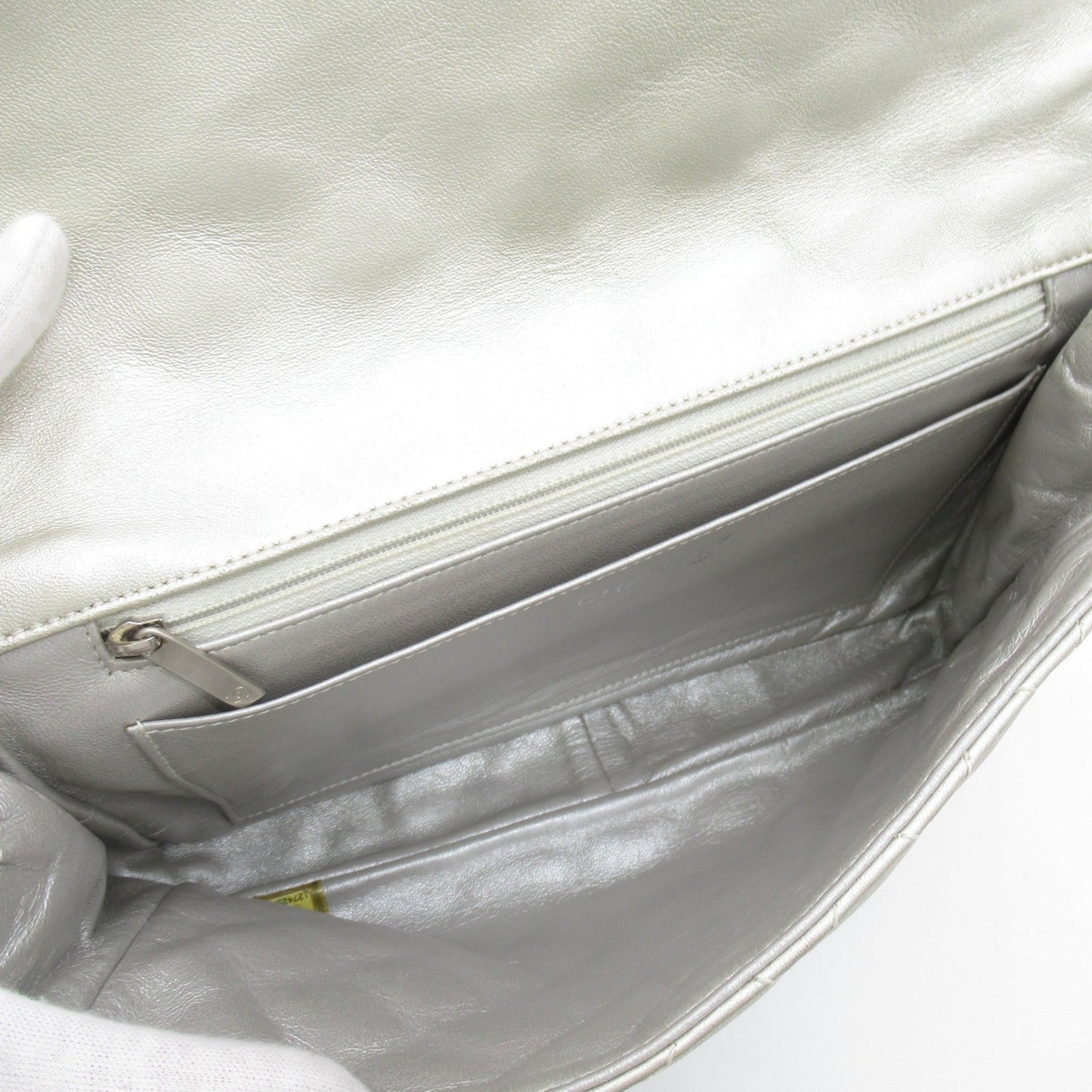 CHANEL 2.55Matelasse ChainShoulder Bag Silver Lambskin [sheep leather]