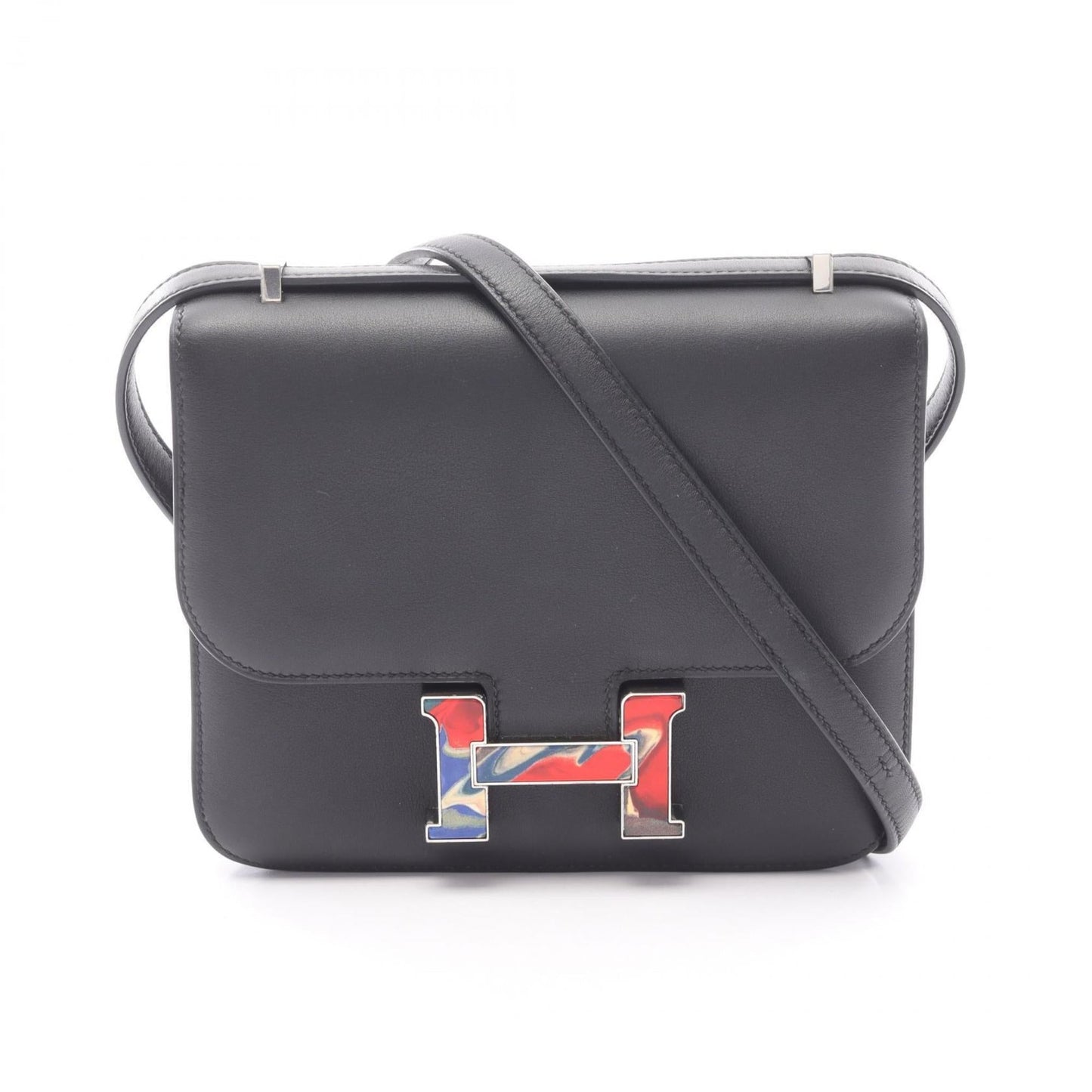 Hermes Black Swift Leather Shoulder Bag ( )