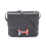 Hermes Black Swift Leather Shoulder Bag ( )