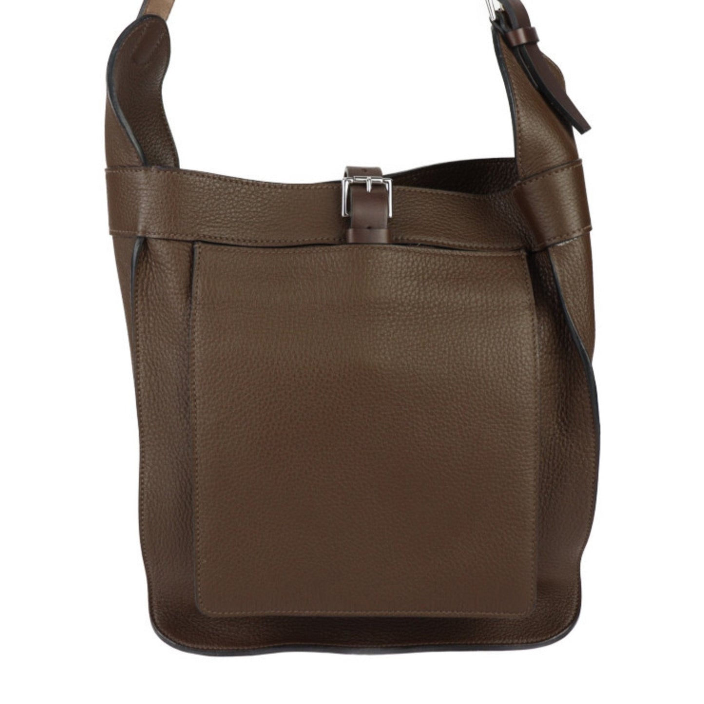 Hermes Brown Taurillon Clemence Leather Handbag Shoulder Bag Tote Bag ( )