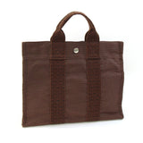 Hermes Brown Canvas Handbag ( )