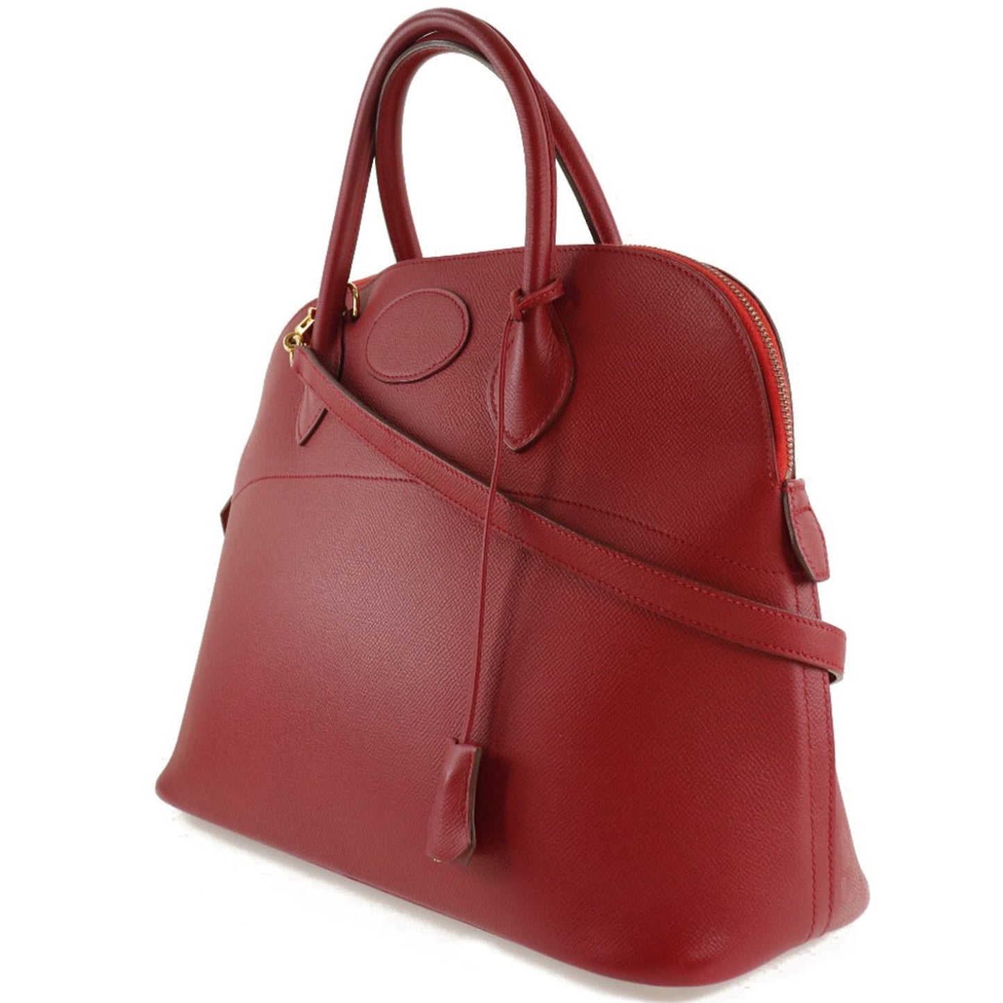 Hermes Bolide Red Color Courchevel Leather Handbag ( )