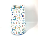 Hermes Blue White Cotton Shoulder Bag ( )