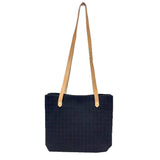 Hermes Black Canvas Leather Tote Bag ( )