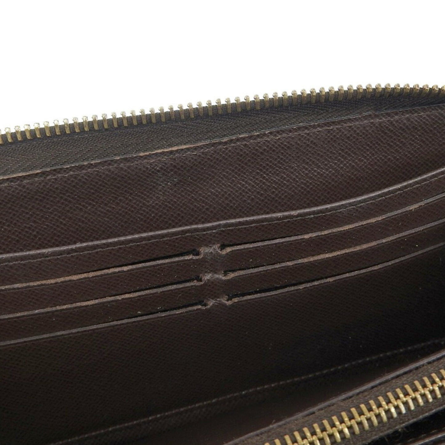 LOUIS VUITTON Zippy Wallet Long N41661 Damier Canvas Brown MI2156 Unisex