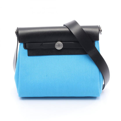 Hermes Black Blue Leather Shoulder Bag ( )