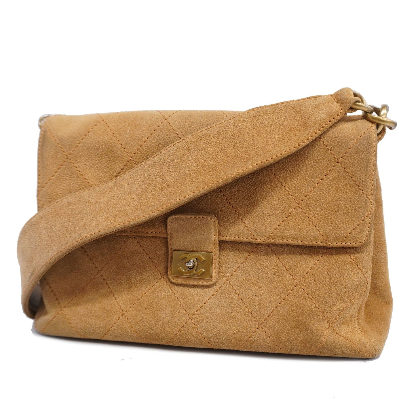 CHANEL   Matelasse Shoulder Bag Women's Suede Brown