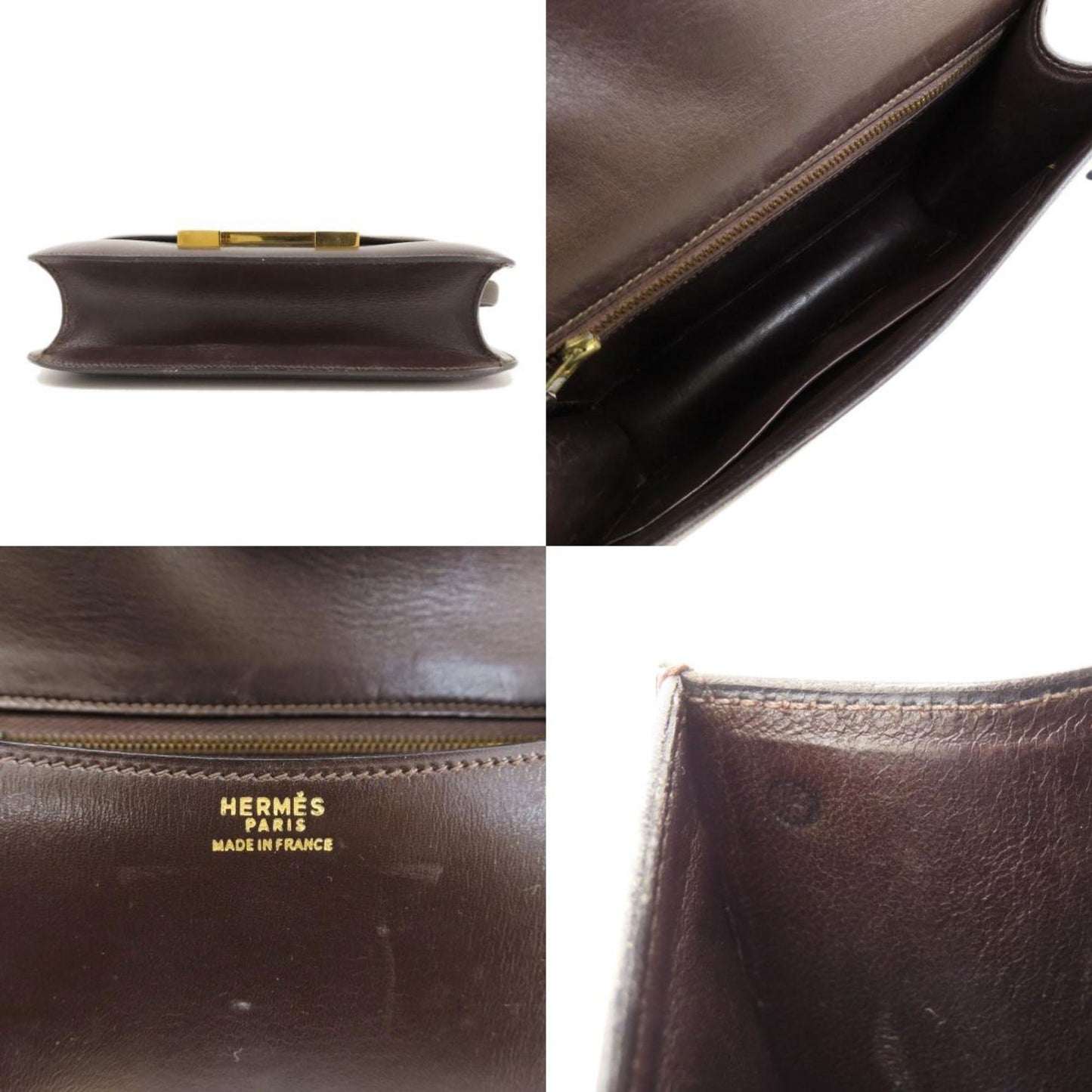 Hermes Brown Box Calf Leather Shoulder Bag ( )