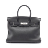Hermes Birkin Black Taurillon Clemence Leather Handbag ( )
