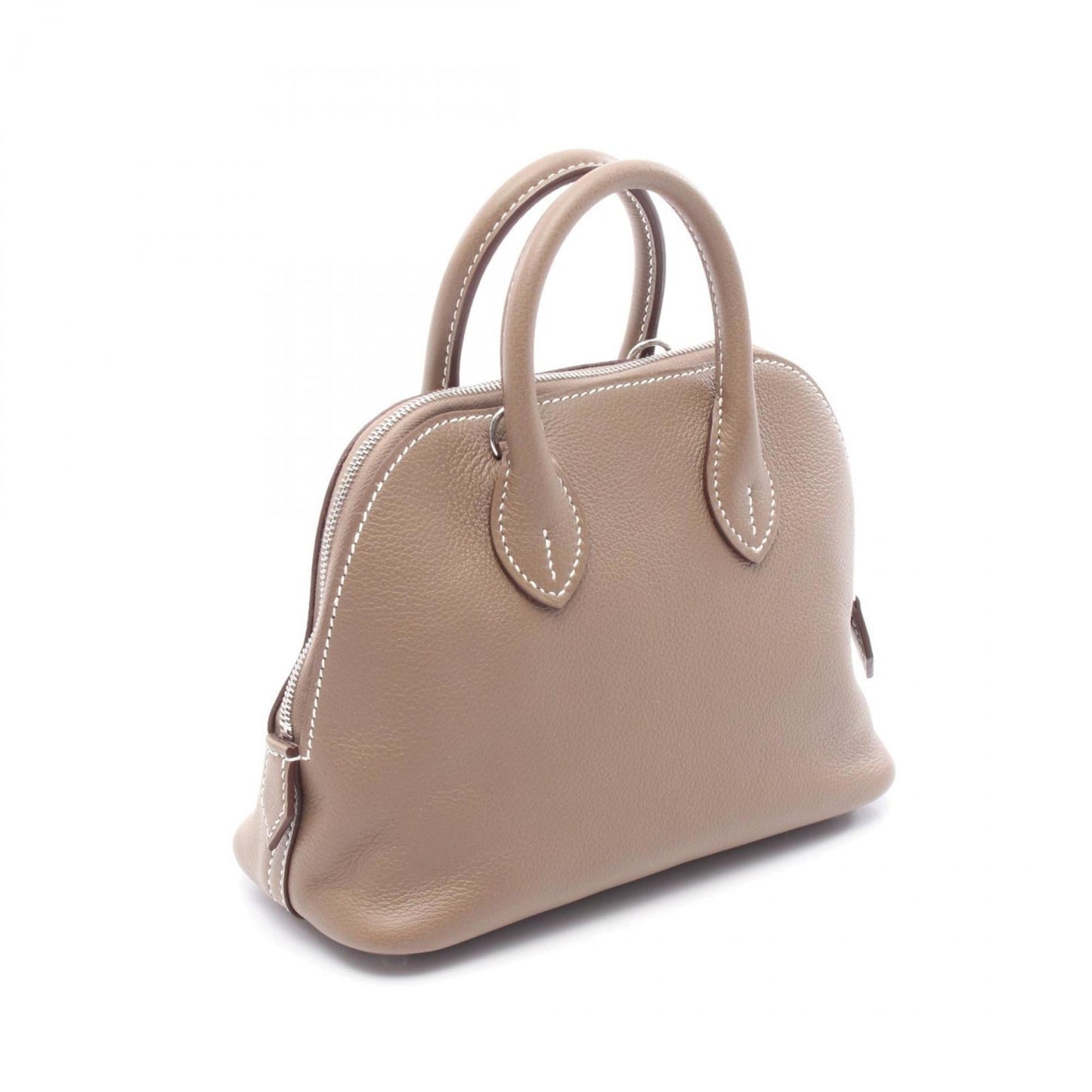 Hermes Bolide Brown Etoupe Gray Leather Handbag ( )